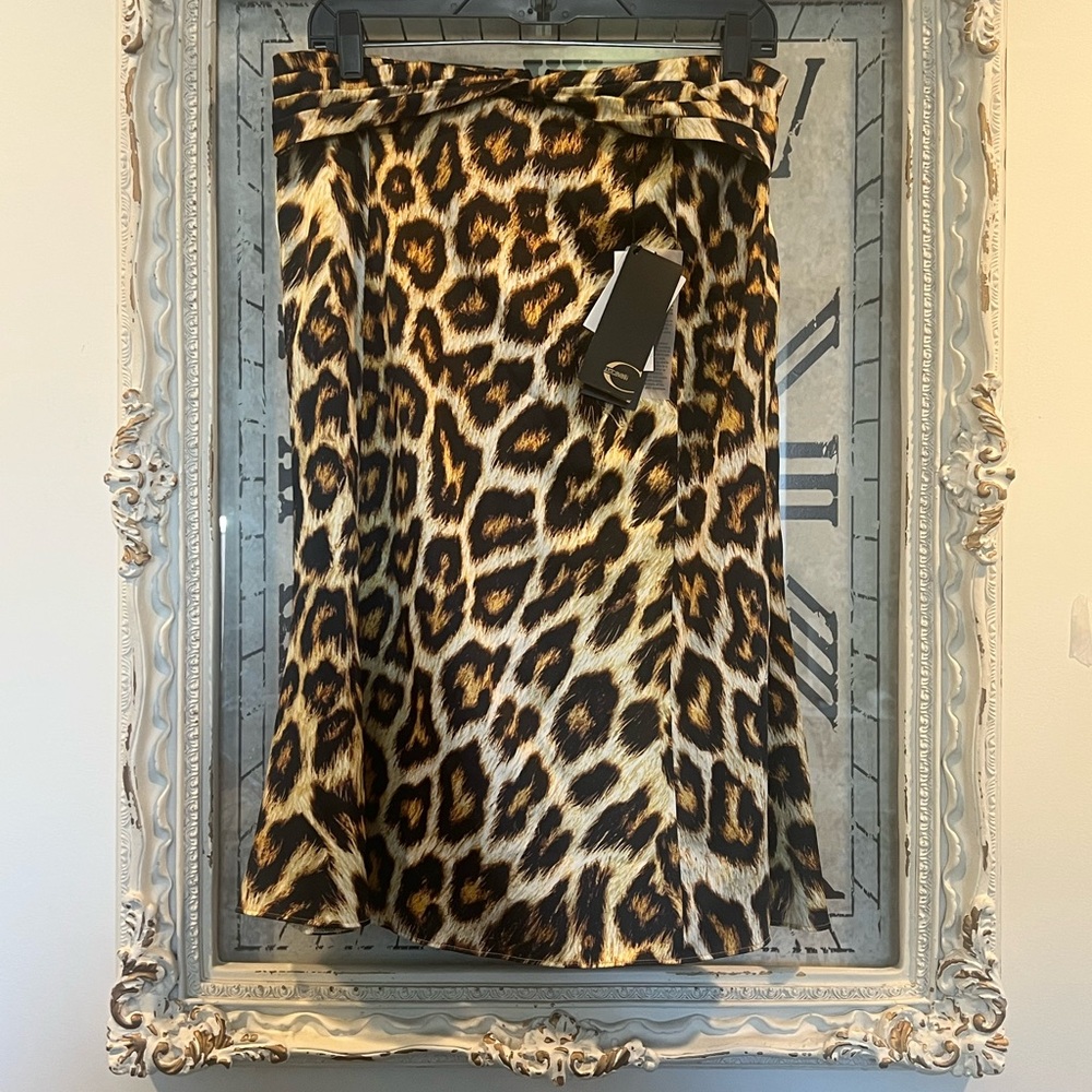 JUST CAVALLI Bold Leopard Print Skirt
